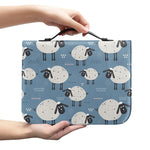 Happy Sheep Pattern Print Leather Bible Cover