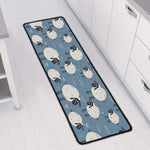 Happy Sheep Pattern Print Long Kitchen Mat