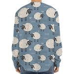Happy Sheep Pattern Print Long Sleeve Baseball Jersey