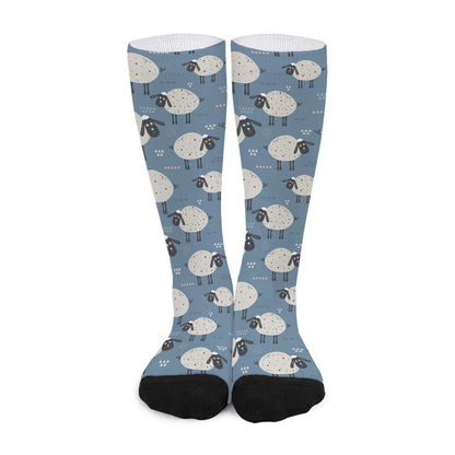 Happy Sheep Pattern Print Long Socks