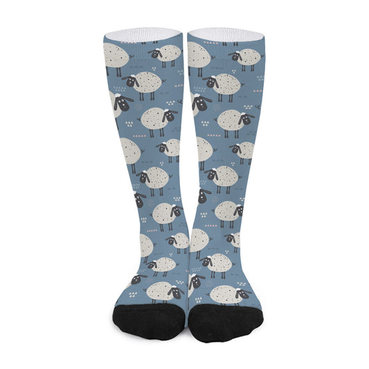Happy Sheep Pattern Print Long Socks