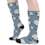 Happy Sheep Pattern Print Long Socks