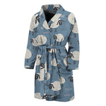 Happy Sheep Pattern Print Men's Bathrobe