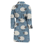 Happy Sheep Pattern Print Men's Bathrobe