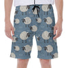 Happy Sheep Pattern Print Men's Beach Shorts