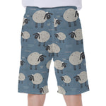 Happy Sheep Pattern Print Men's Beach Shorts