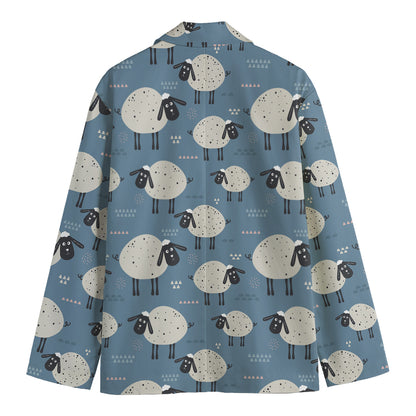 Happy Sheep Pattern Print Men's Blazer