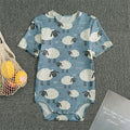 Happy Sheep Pattern Print Men's Bodysuit