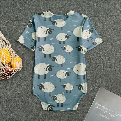 Happy Sheep Pattern Print Men's Bodysuit