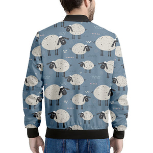 Happy Sheep Pattern Print Men's Bomber Jacket