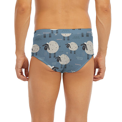 Happy Sheep Pattern Print Men's Briefs