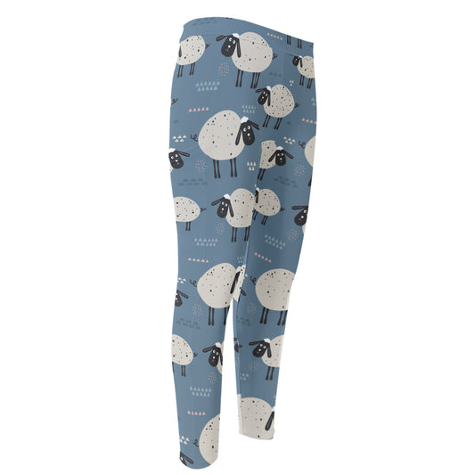 Happy Sheep Pattern Print Men's Compression Pants