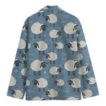 Happy Sheep Pattern Print Men's Cotton Blazer