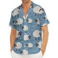 Happy Sheep Pattern Print Men's Deep V-Neck Shirt