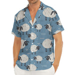 Happy Sheep Pattern Print Men's Deep V-Neck Shirt