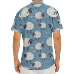 Happy Sheep Pattern Print Men's Deep V-Neck Shirt