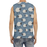 Happy Sheep Pattern Print Men's Fitness Tank Top