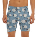 Happy Sheep Pattern Print Men's Long Boxer Briefs