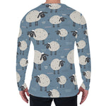 Happy Sheep Pattern Print Men's Long Sleeve T-Shirt