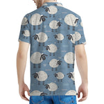 Happy Sheep Pattern Print Men's Polo Shirt