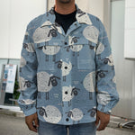 Happy Sheep Pattern Print Men's Shirt Jacket
