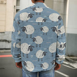 Happy Sheep Pattern Print Men's Shirt Jacket