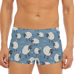 Happy Sheep Pattern Print Men's Short Boxer Briefs