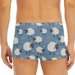 Happy Sheep Pattern Print Men's Short Boxer Briefs