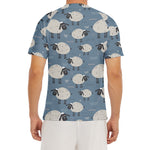 Happy Sheep Pattern Print Men's Short Sleeve Rash Guard