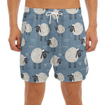 Happy Sheep Pattern Print Men's Split Running Shorts