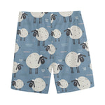 Happy Sheep Pattern Print Men's Sports Shorts