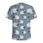 Happy Sheep Pattern Print Men's Sports T-Shirt