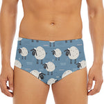 Happy Sheep Pattern Print Men's Triangle Swim Briefs