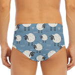 Happy Sheep Pattern Print Men's Triangle Swim Briefs