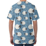 Happy Sheep Pattern Print Men's Velvet T-Shirt