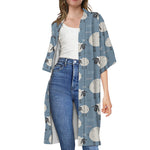 Happy Sheep Pattern Print Open Front Beach Cover Up