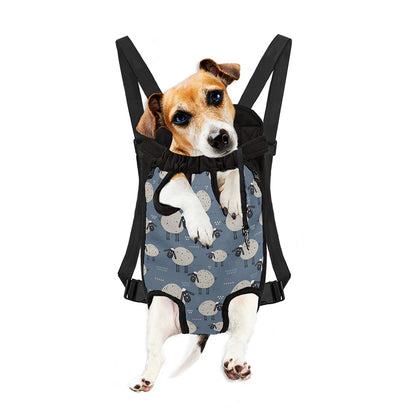 Happy Sheep Pattern Print Pet Carrier Backpack