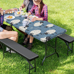 Happy Sheep Pattern Print Picnic Table Cover