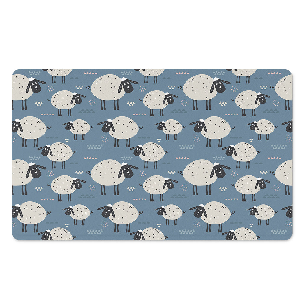 Happy Sheep Pattern Print Polyester Doormat