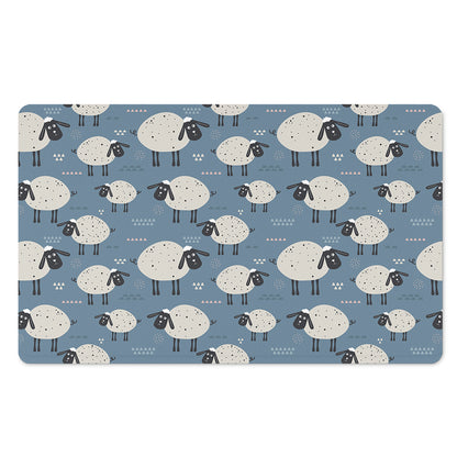 Happy Sheep Pattern Print Polyester Doormat