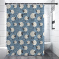 Happy Sheep Pattern Print Premium Shower Curtain