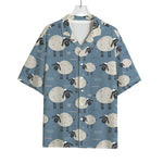 Happy Sheep Pattern Print Rayon Hawaiian Shirt