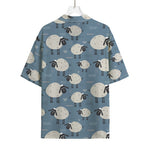 Happy Sheep Pattern Print Rayon Hawaiian Shirt