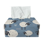 Happy Sheep Pattern Print Rectangle Tissue Box Cover