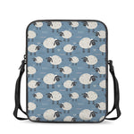 Happy Sheep Pattern Print Rectangular Crossbody Bag