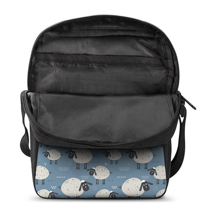 Happy Sheep Pattern Print Rectangular Crossbody Bag
