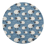 Happy Sheep Pattern Print Round Blanket