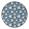 Happy Sheep Pattern Print Round Floor Mat