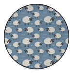Happy Sheep Pattern Print Round Floor Mat