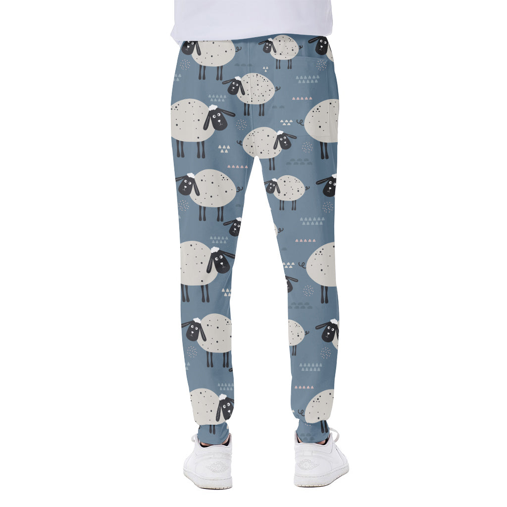 Happy Sheep Pattern Print Scuba Joggers